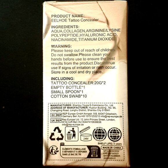 NEW!! EELHOE Tattoo Concealer, Scar Cover up Makeup Tattoo Cover Up, Waterproof - Picture 3 of 5